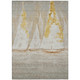 8' X 10' Taupe And Gold Nautical Washable Indoor Outdoor Area Rug