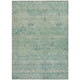 3' X 5' Teal Blue And Linen Oriental Washable Indoor Outdoor Area Rug
