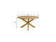54" Oak Wood Cross Leg Base Round Top Dining Table