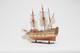 25" Brown Solid Wood Hand Painted Model Boat Tabletop Sculpture