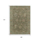 9' X 12' Olive Green And Rust Floral Washable Indoor Outdoor Area Rug