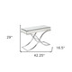 42" Silver Mirrored Glass and Metal Cross Leg Console Table