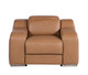 41" Chestnut Italian Leather Wall Hugger Recliner With USB