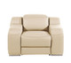 41" Beige Italian Leather Wall Hugger Recliner With USB