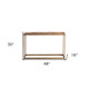 48" Natural and Brass Solid Wood and Iron Frame Console Table