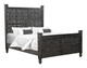 Three Piece Black Solid Wood Bedroom Set