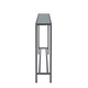 56" Silver and Gunmetal Mirrored Glass and Metal Console Table
