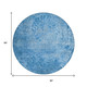 8' Denim Blue And Sky Blue Round Floral Washable Indoor Outdoor Area Rug