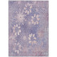 5' X 8' Purple And Ivory Floral Washable Indoor Outdoor Area Rug