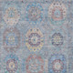 9' X 12' Blue Wheat And Copper Medallion Washable Indoor Outdoor Area Rug