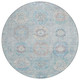 8' Sky Blue Beige And Blush Round Medallion Washable Indoor Outdoor Area Rug