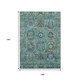 9' X 12' Teal Blue Purple And Gold Medallion Washable Indoor Outdoor Area Rug