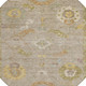 8' Khaki And Gold Round Floral Medallion Washable Indoor Outdoor Area Rug