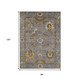 8' X 10' Pewter Gray And Gold Floral Medallion Washable Indoor Outdoor Area Rug