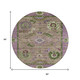 8' Brown Lavender And Ivory Round Floral Medallion Washable Indoor Outdoor Area Rug