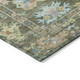 9' X 12' Fern Green Pink And Blue Floral Washable Indoor Outdoor Area Rug