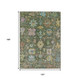 10' X 14' Fern Green Pink And Blue Floral Washable Indoor Outdoor Area Rug