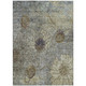 9' X 12' Pewter And Beige Floral Washable Indoor Outdoor Area Rug