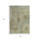 3' X 5' Taupe And Wheat Floral Washable Indoor Outdoor Area Rug