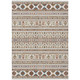 10' X 14' Ivory Blue And Copper Tribal Washable Indoor Outdoor Area Rug