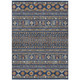 8' X 10' Navy Blue Copper And Gold Tribal Washable Indoor Outdoor Area Rug