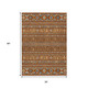 3' X 5' Rust Blue And Ivory Tribal Washable Indoor Outdoor Area Rug