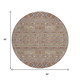 8' Taupe Blue And Copper Round Tribal Washable Indoor Outdoor Area Rug