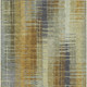 9' X 12' Artichoke Green And Gold Striped Washable Indoor Outdoor Area Rug