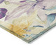 8' Beige Gold And Lavender Round Floral Washable Indoor Outdoor Area Rug