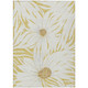 8' X 10' Gold And Ivory Floral Washable Indoor Outdoor Area Rug