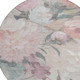 8' Beige Pink And Ivory Round Floral Washable Indoor Outdoor Area Rug