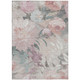 10' X 14' Beige Pink And Ivory Floral Washable Indoor Outdoor Area Rug