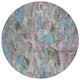 8' Taupe Teal Blue And Gray Round Abstract Washable Indoor Outdoor Area Rug