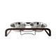 Rustic Elevated 32oz Two Bowl Dog Feeding Station