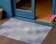 3' X 5' Lavender And Ivory Striped Washable Indoor Outdoor Area Rug
