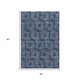 3' X 5' Blue And Ivory Geometric Washable Indoor Outdoor Area Rug