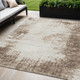 5' X 8' Brown And Ivory Abstract Washable Indoor Outdoor Area Rug