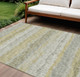 10' X 14' Sage And Gold Abstract Washable Indoor Outdoor Area Rug
