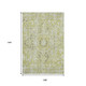 9' X 12' Fern Green And Ivory Oriental Washable Area Rug With UV Protection