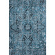 8' X 10' Blue And Ivory Oriental Washable Area Rug With UV Protection