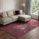 10' X 14' Merlot And Silver Abstract Washable Area Rug With UV Protection