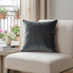 Dark Gray and Pink Dual Solid Color Reversible Throw Pillow