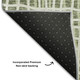 8' Green And Ivory Striped Washable Round Rug With UV Protection