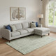 8' X 10' Green And Ivory Striped Washable Area Rug With UV Protection