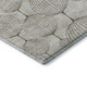 8' Beige And Brown Geometric Washable Round Rug With UV Protection