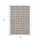 5' X 8' Brown And Ivory Geometric Washable Area Rug With UV Protection