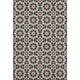 9' X 12' Charcoal Silver And Copper Geometric Washable Area Rug With UV Protection