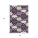 10' X 14' Eggplant Beige And Ivory Trellis Washable Area Rug With UV Protection