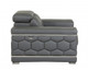 47" Dark Gray And Silver Genuine Leather Arm Chair