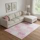 8' X 10' Pink Gray And Silver Trellis Washable Area Rug With UV Protection